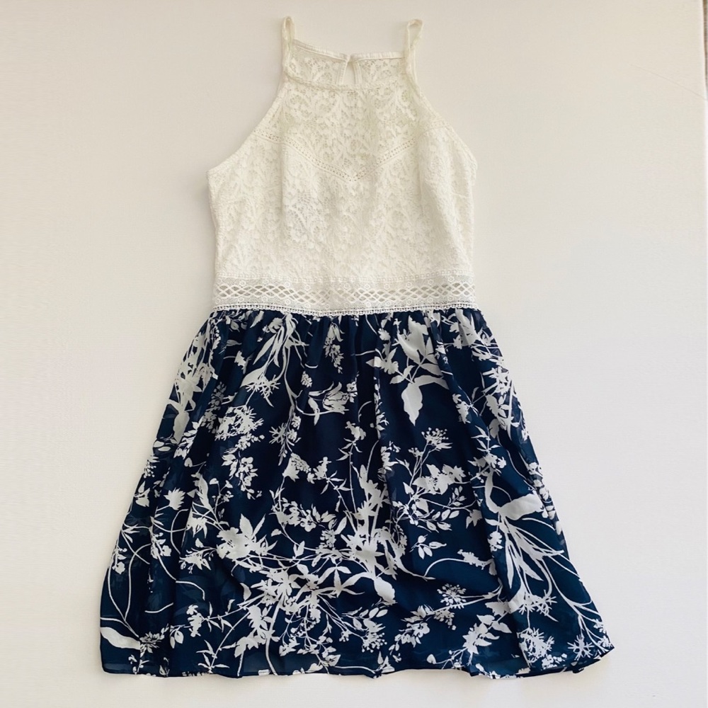 NWOT by&by Lace Floral Print Fit and Flare Dress